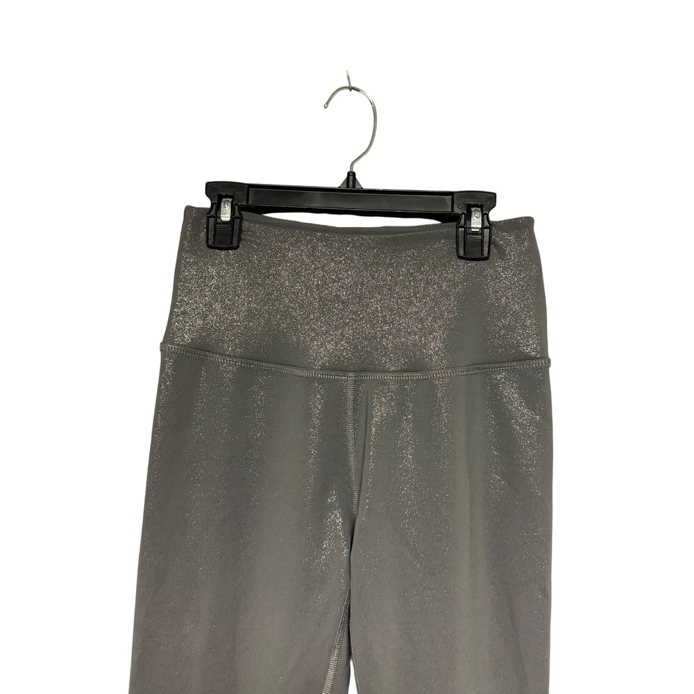 Beyond Yoga High Waist Metallic Shine Women's Size M Gray Activewear Leggings - Picture 2 of 8